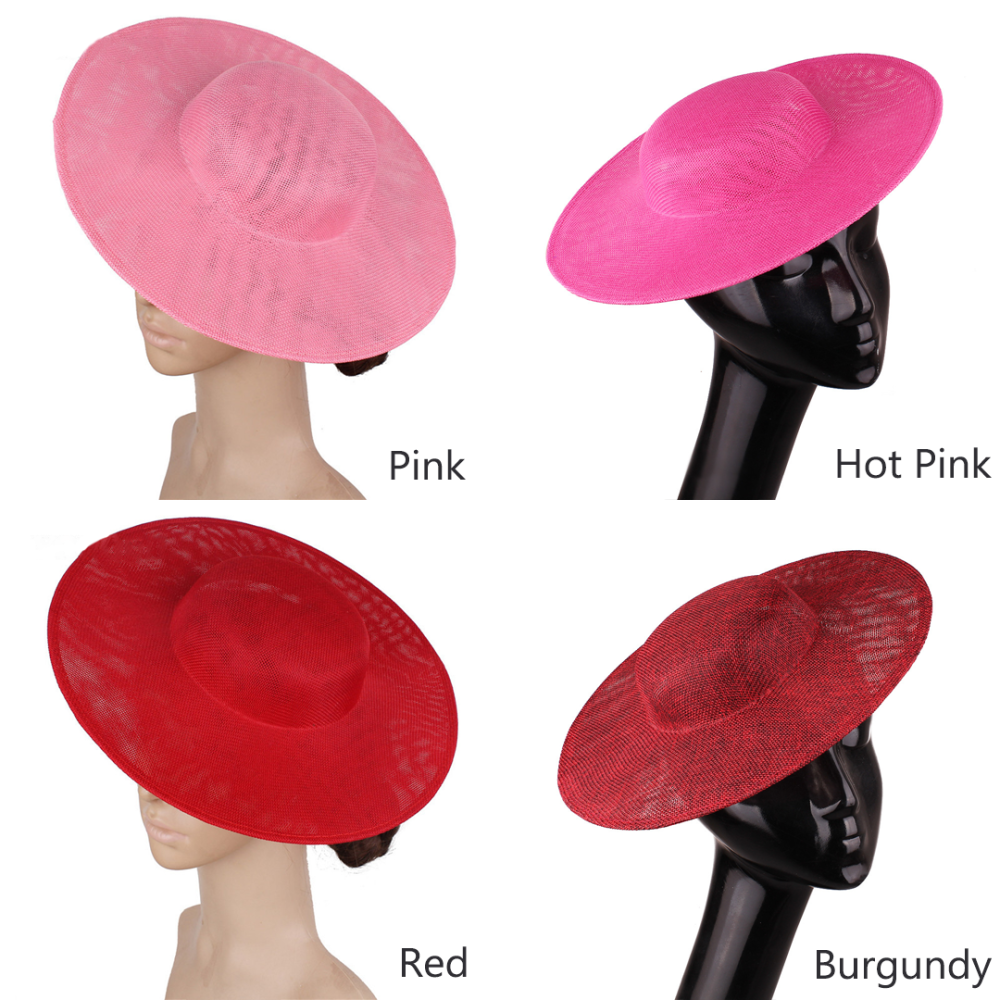HBM034 Classic Wide Brim Hat Base Premium Sinamay Alternative for Ascot & Bridal 11.8″