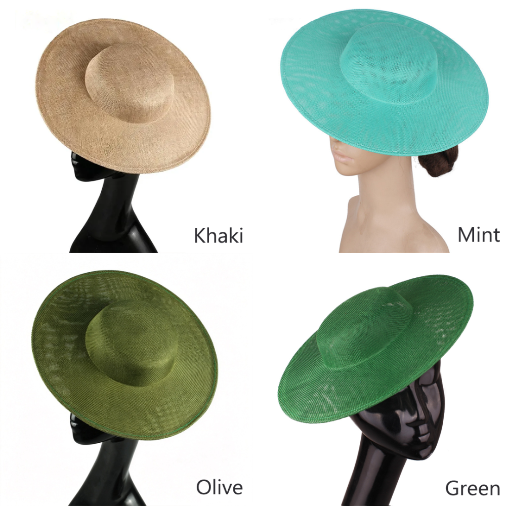 HBM034 Classic Wide Brim Hat Base Premium Sinamay Alternative for Ascot & Bridal 11.8″