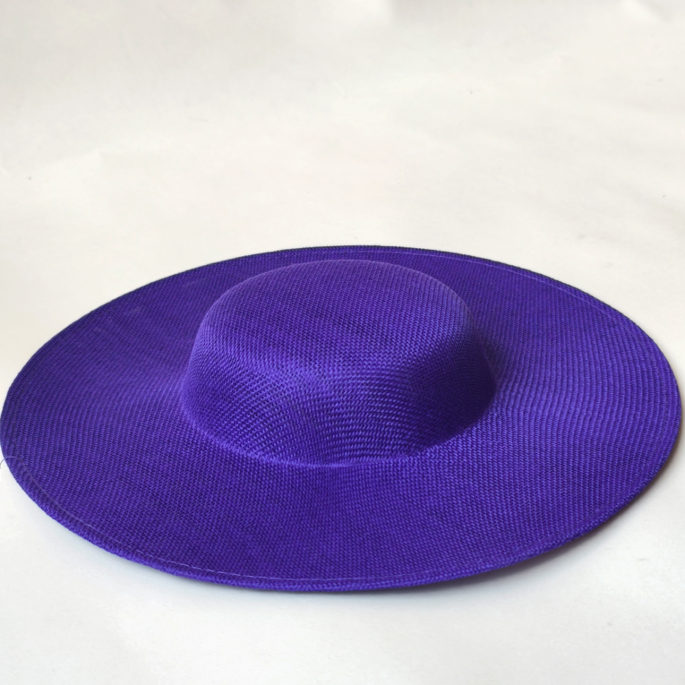 HBM034 Classic Wide Brim Hat Base Premium Sinamay Alternative for Ascot & Bridal 11.8″