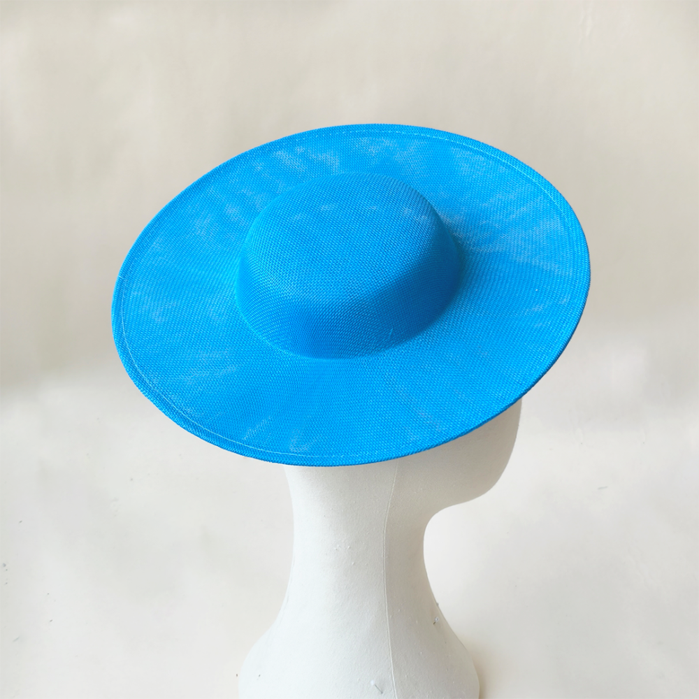 HBM034 Classic Wide Brim Hat Base Premium Sinamay Alternative for Ascot & Bridal 11.8″