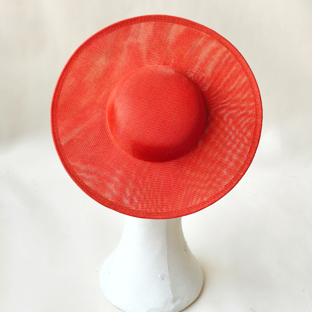 HBM034 Classic Wide Brim Hat Base Premium Sinamay Alternative for Ascot & Bridal 11.8″