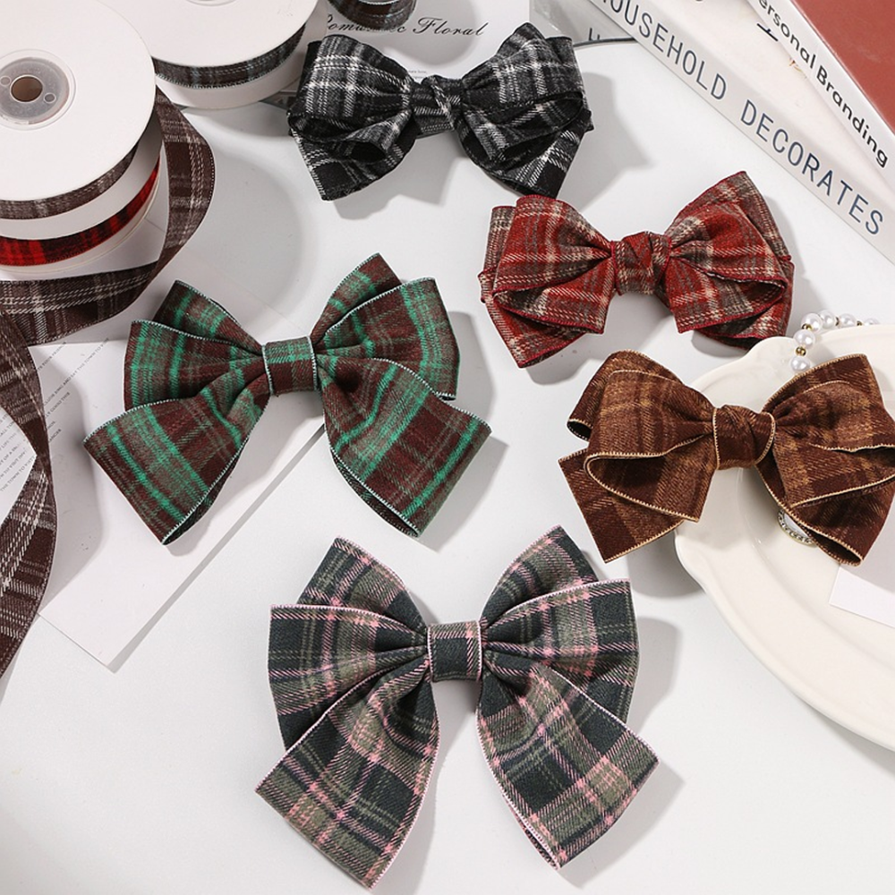 RBN034 Vintage Tartan Plaid Ribbon Premium Supple Drape for Bespoke Millinery & Derby 10-Yard Roll