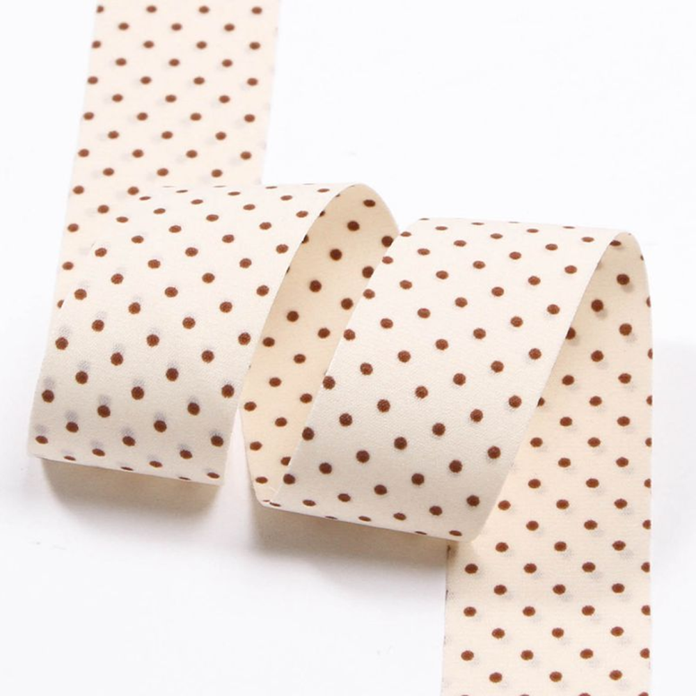 RBN045 Double-Sided Polka Dot Ribbon Classic Millinery Trim For Elite Racewear & Couture 10-Yard Roll