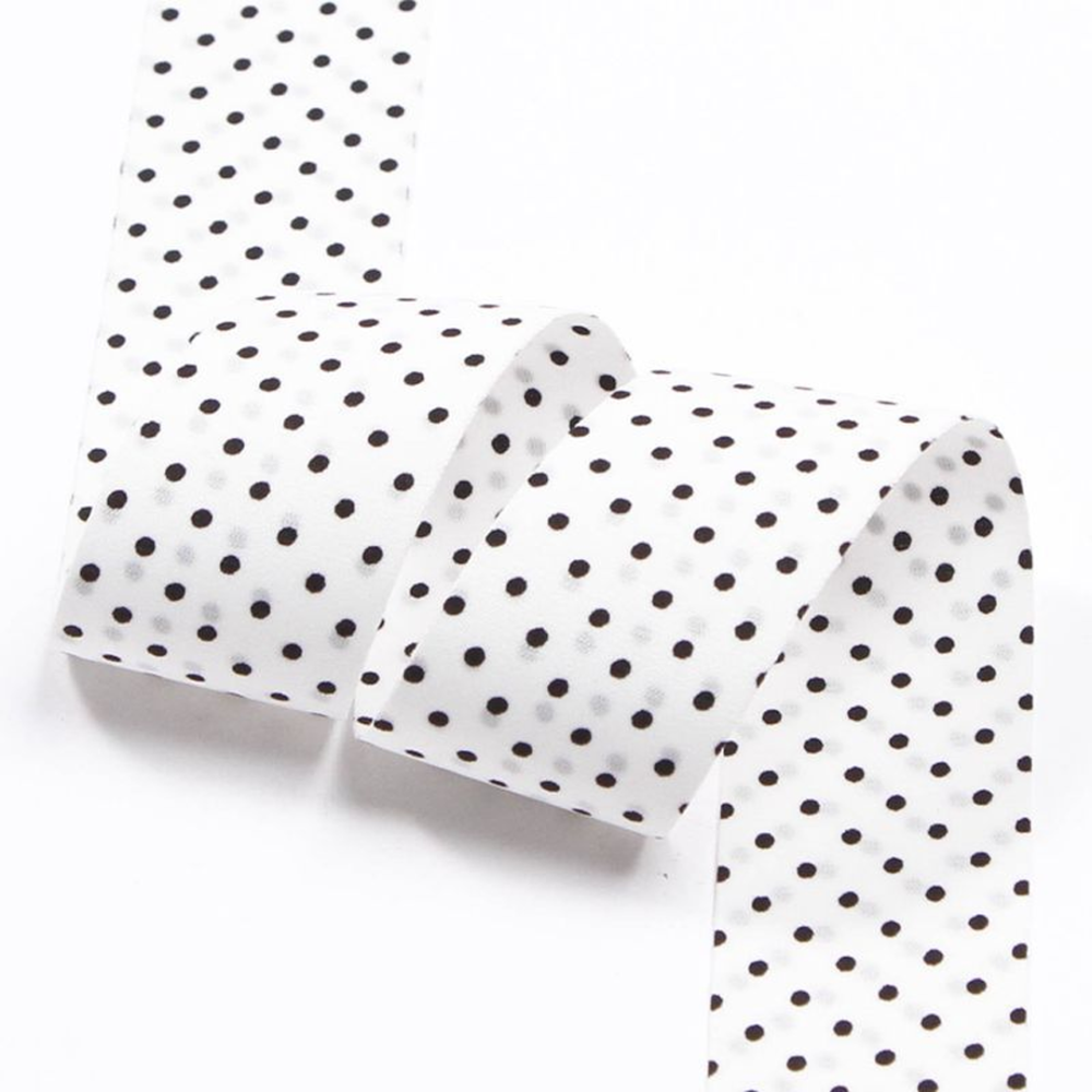 RBN045 Double-Sided Polka Dot Ribbon Classic Millinery Trim For Elite Racewear & Couture 10-Yard Roll