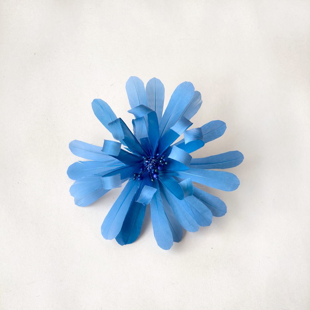 RB036 Stylized Daisy Feather Flower Trimmed Goose Plumage For Couture Millinery & Racing