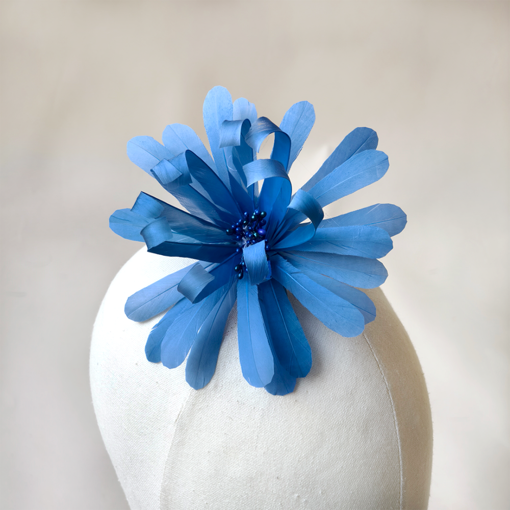 RB036 Stylized Daisy Feather Flower Trimmed Goose Plumage For Couture Millinery & Racing