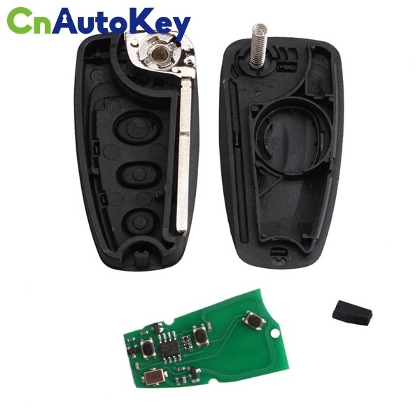 CN018034 3 Buttons Keyless Entry Fob with HU101 Blade Flip Folding Remote Key 433MHz 4D63 chip for FORD Focus Fiesta