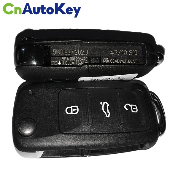 CN001051 VW Remote Flip Key 3 Button ID48 433MHZ 5K0 837 202 J