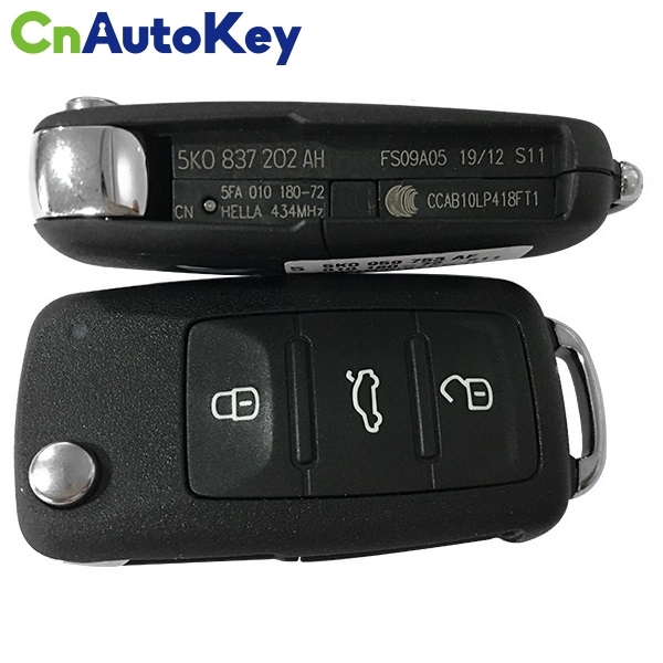 CN001050 VW Remote Flip Key 3 Button ID48 433MHZ 5K0 837 202 AH