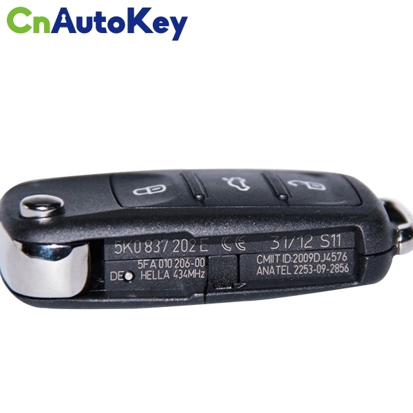 CN001035 New VW Remote Flip Key 3 Button 5K0 837 202 E 434MHz ID48