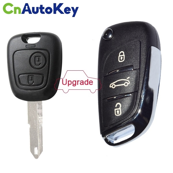 CN009015 NEW DS Style Keyless Entry Fob 3 Buttons 434mhz ID46 Chip Folding key for Peugeot 206 207 206CC