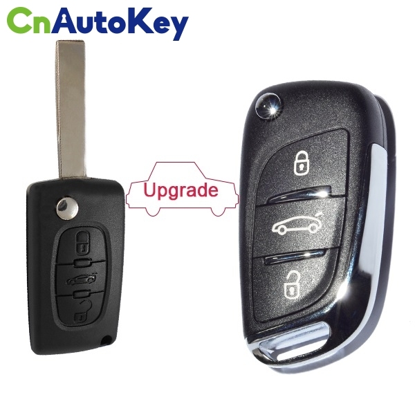CN009016 NEW DS Style 3 Buttons 434mhz ID46 Chip Folding key for Peugeot 307 407 308 408 VA2 Blade