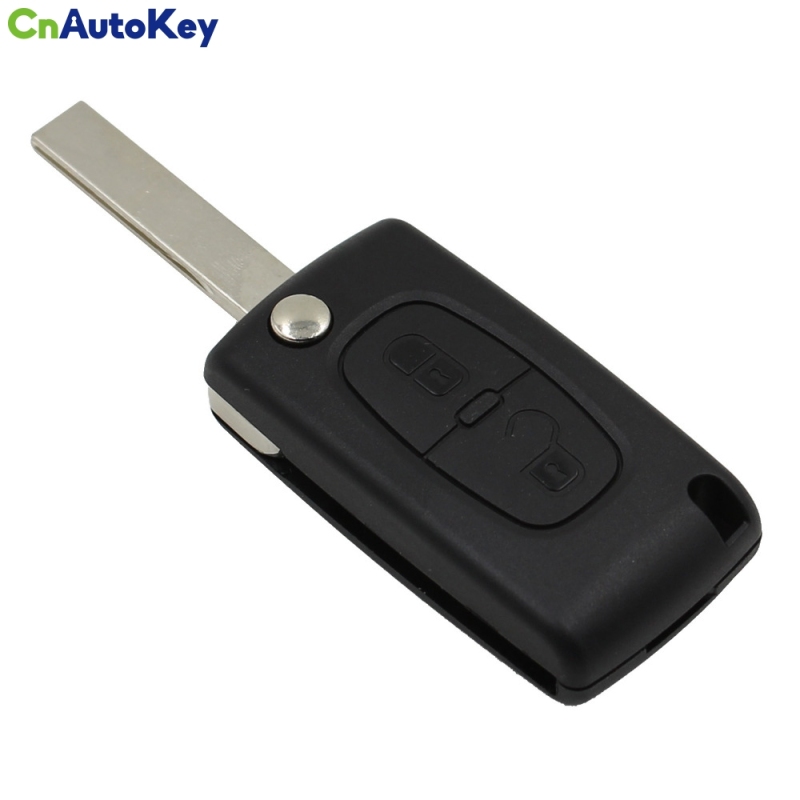 CS009008 Flip Folding 2 Button Remote Key Case Shell For PEUGEOT 307 308 107 207 407 408 With Groove CE0523