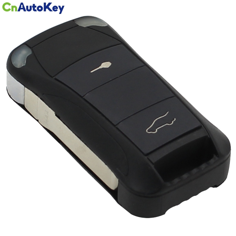 CS005001 2 Button Folding Remote Key Shell Fob for Porsche Cayenne GTS Uncut Blade