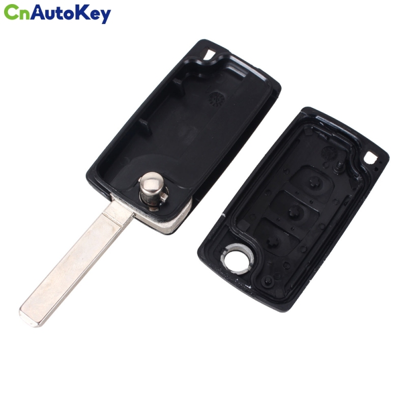 CS009027 3 Button Remote Flip Folding Key Shell Case Fob For Peugeot 407 307 607 CE0523 Blank Without Groove Key Cover Case