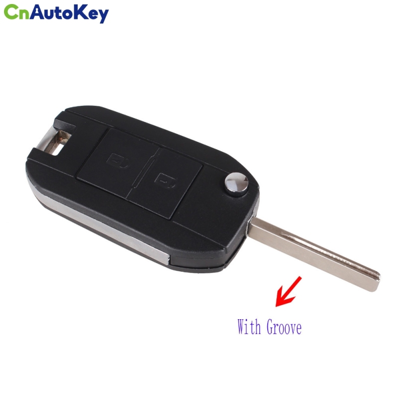 CS009005 For Peugeot 307 107 207 407 Modified Remote Entry Key Fob Shell Case 2 Buttons Flip Folding