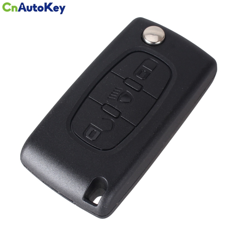 CS009024 3 Button Remote Flip Folding Key Shell Case Fob For Peugeot 307 407 308 607 CE0536
