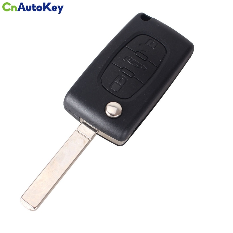 CS009027 3 Button Remote Flip Folding Key Shell Case Fob For Peugeot 407 307 607 CE0523 Blank Without Groove Key Cover Case