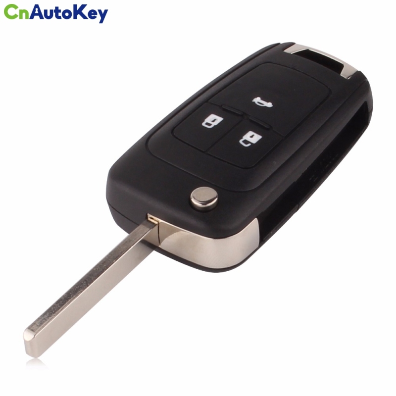 CS014004 Flip Folding Key Shell For Chevrolet Cruze Remote Key Case Keyless Fob 3 Button Uncut HU100 Blade + LOGO