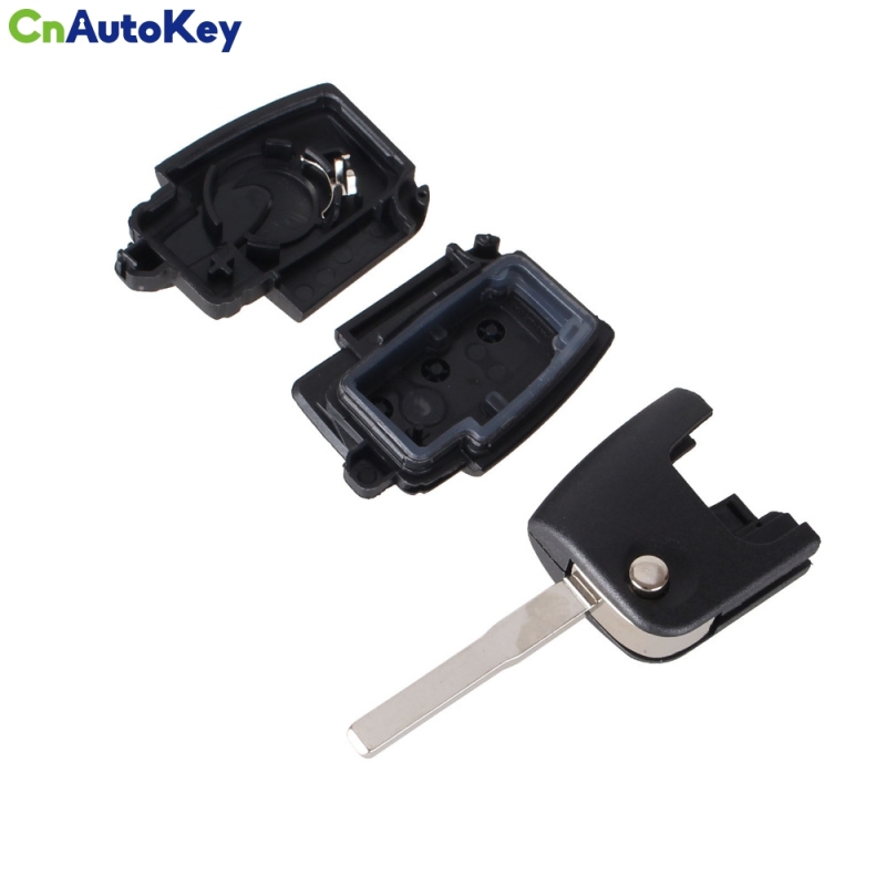 CS018012 3 Button Flip Folding Modified Car Blank Key Shell Remote Fob Cover For Ford Focus Fiesta C Max Ka + Silicone Cover