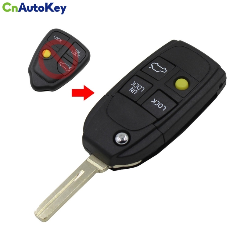 CS050004 4 Button Remote Case Flip Key Shell Fit For Refit VOLVO S40 V40 C70 S60 S80