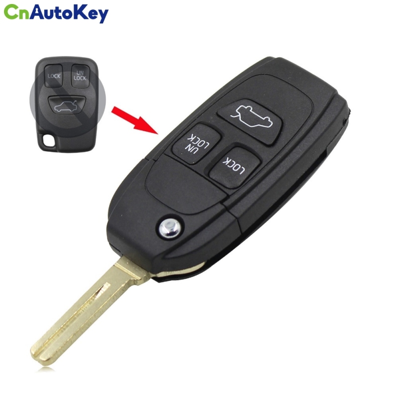 CS050003 4 Button Remote Case Flip Folding Key Shell Fit For Refit VOLVO V40 S60 S80 XC70