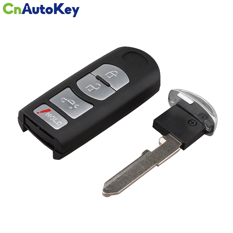 CS026008 New 4 Buttons Smart Remote Car Key Shell Case Fob for Mazda 3 5 6 CX-7 CX-9 Uncut Blade
