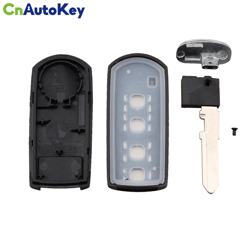 CS026008 New 4 Buttons Smart Remote Car Key Shell Case Fob for Mazda 3 5 6 CX-7 CX-9 Uncut Blade