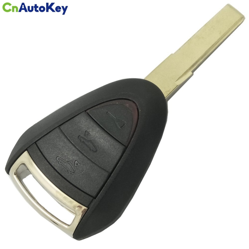 CS005005 3 Buttons Porsche Key Replacement Remote Fob Case Shell Cover with Blank Key for 911 Cayman Boxster GT