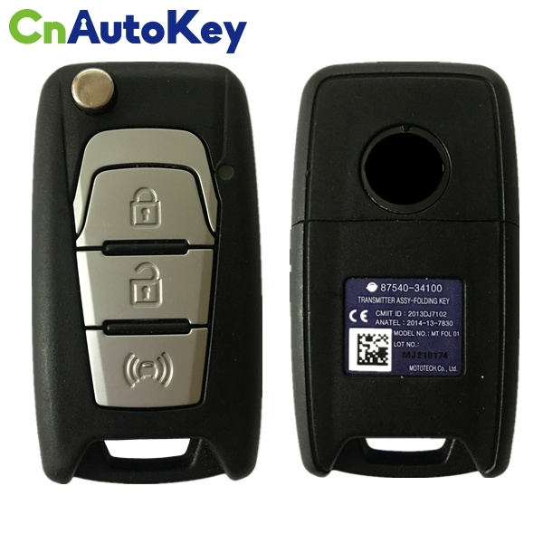 CN096003 ORIGINAL Flip Key for SsangYong 3Buttons Frequency 433 MHz 4D70 87540-34100