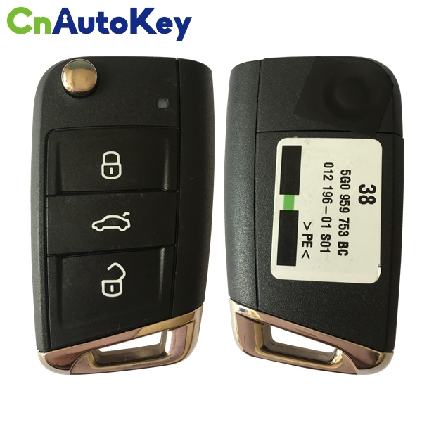 CN001067 For Vw Golf Polo Touran Etc 3 Button Flip Key Fob Remote 5g0 959 752 BC 434mzh Keyless GO