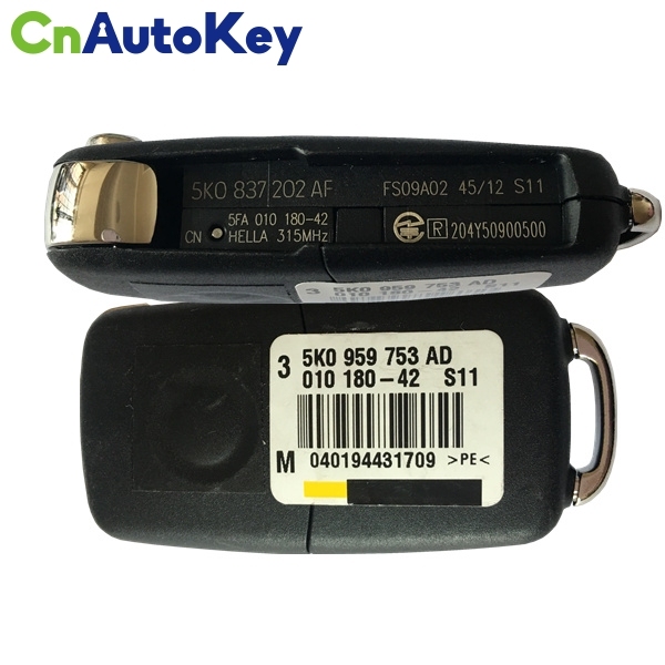 CN001026  VW Remote Key 3 Button 5K0 837 202 AF 315MHZ NBG010206T