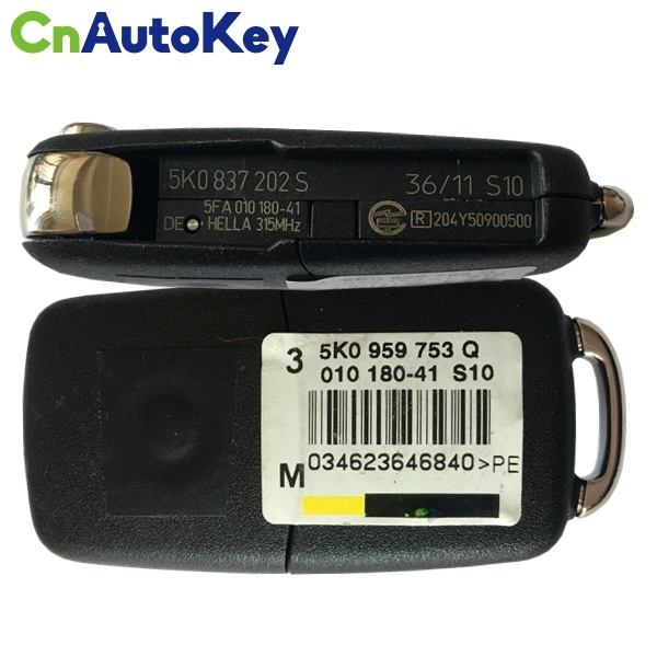 CN001079 VW Remote Flip Key 3 Button ID48 315MHZ 5K0 837 202 S NBG010206T