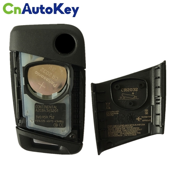 CN001081 ORIGINAL Smart Key for VW Passat B8 3Buttons 434 MHz MEGAMOS88 AES Part No 3V0 959 752