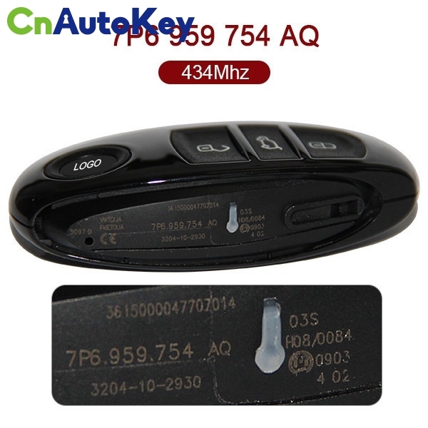 CN001022 VW Tounreg 3 Button smart card Keylss Go 7P6 959 754 AQ  434MHZ