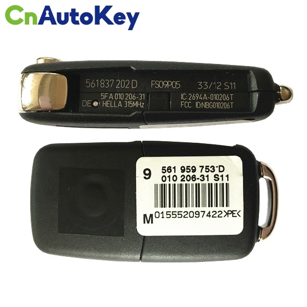 CN001028  For VW Remote Key 4+1Button 561 837 202D 315MHZ