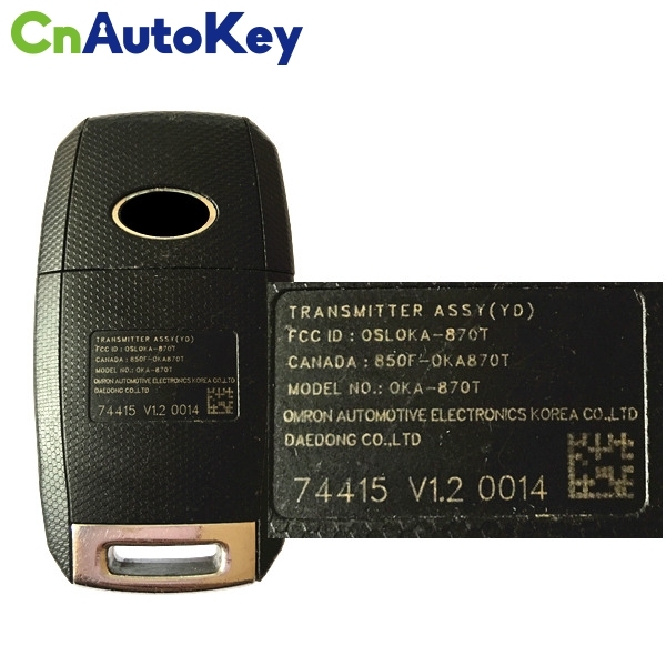 CN051052 2012—2016 Kia Forte  Flip Key Keyless Entry Remote 315mhz Fob Osloka-870t Oka-870t