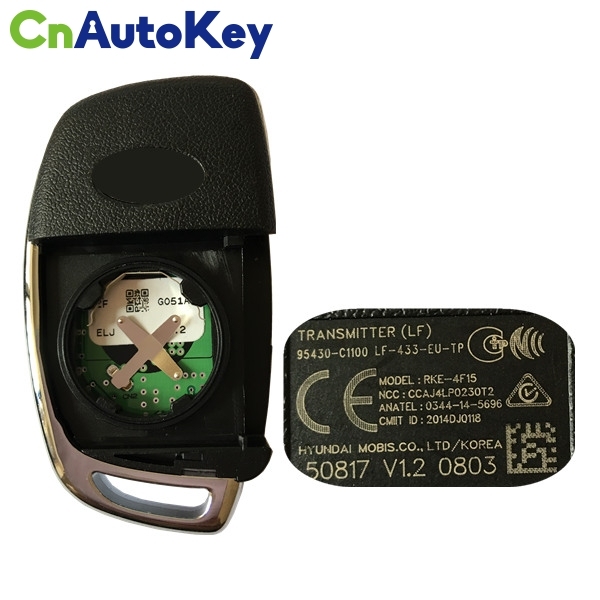 CN020093 3 Button Genuine Flip Remote Key 2015 433MHz 4D60 95430-C1100 for Hyundai Sonata