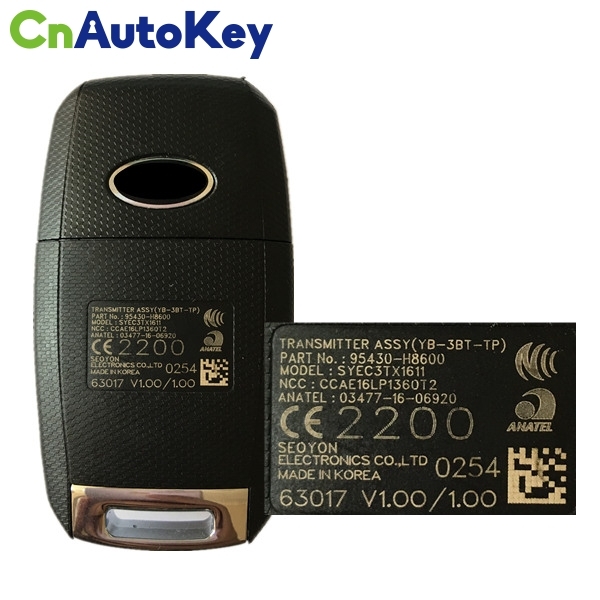 CN051054  Genuine 2016+ KIA Rio Remote Key 3 Button 433MHz 95430-H8600