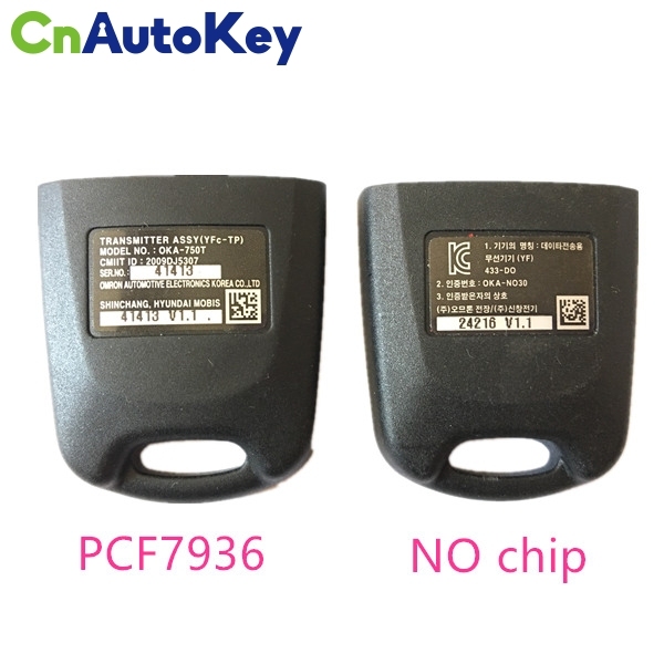 CN020102 Genuine Hyundai 3 Buttons Flip Remote Key 433mhz PCF7936 OKA-750T