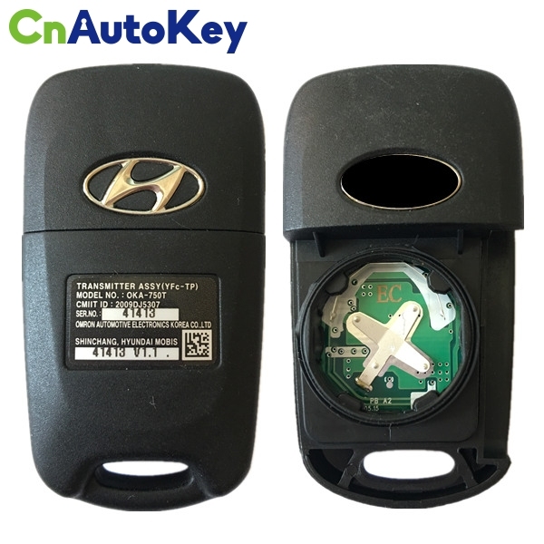 CN020102 Genuine Hyundai 3 Buttons Flip Remote Key 433mhz PCF7936 OKA-750T