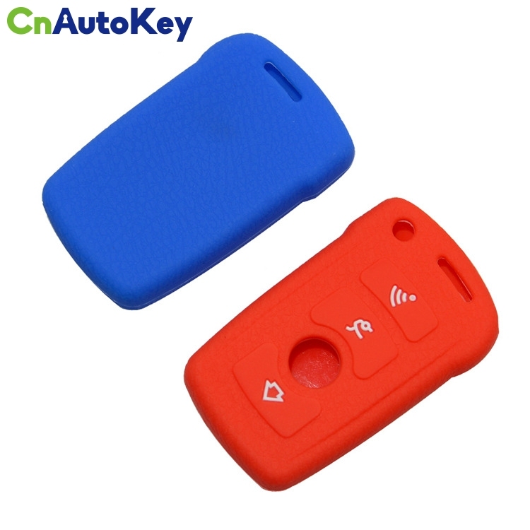 SCC006012 Car Stying Silicon Key Fob Case Cover Set New Skin For BMW 3 5 7 Series 3 Buttons Remote Keyless Entry