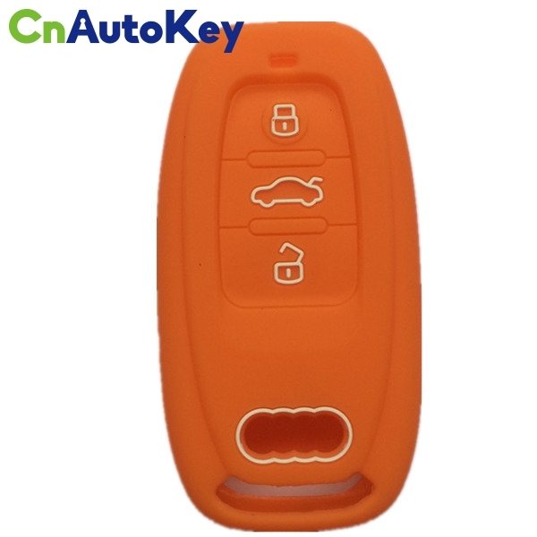 SCC008005 3 Buttons Silica Gel silicone Car Key Cover Case For Audi A4 A5 A6 A7 A8 Q5 ect. Smart Remote Car Key Case