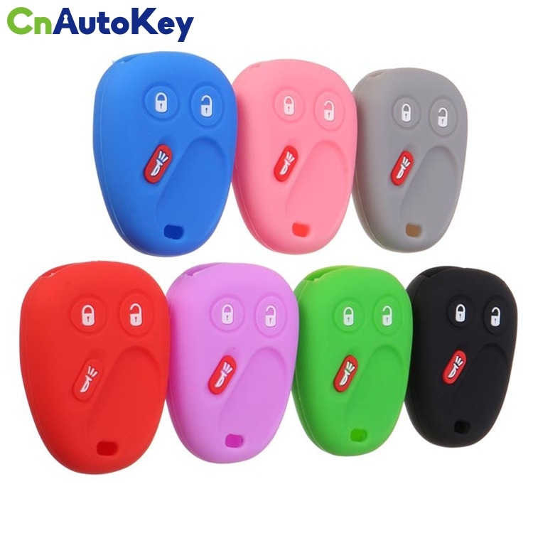 SCC013009 3 Buttons Silicone Car Key Case Cover For Jeep Buick Ranier Chevy Traiblazer GMC