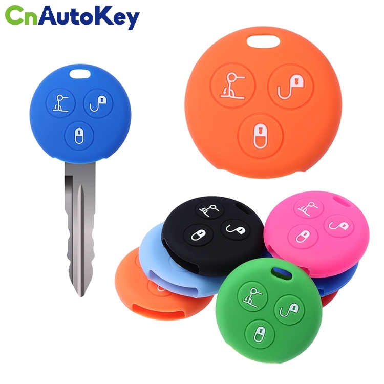 SCC002004  Silicone Car Key Case Cover Fits for Benz Smart City Roadster Fortwo 3 button