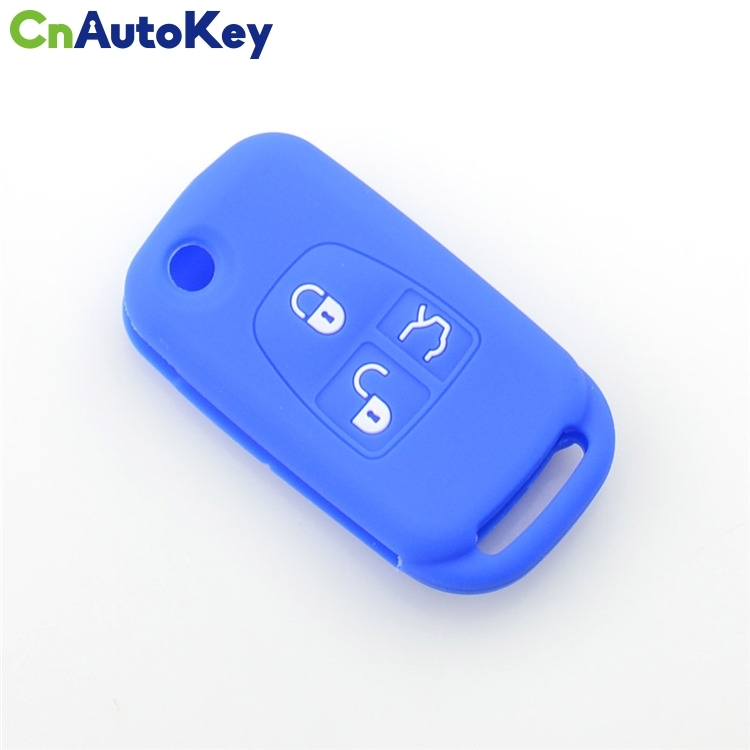 SCC002002 Silicone car key fob case cover Shell For Mercedes Benz ML C CL S SL SEL Flip Folding 3 buttons Remote protector