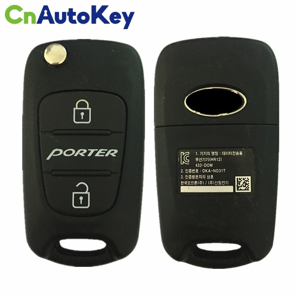 CN020113 For Hyundai Porter Remote Flip Key 2B 433MHZ 433-DOM, OKA-NO31T