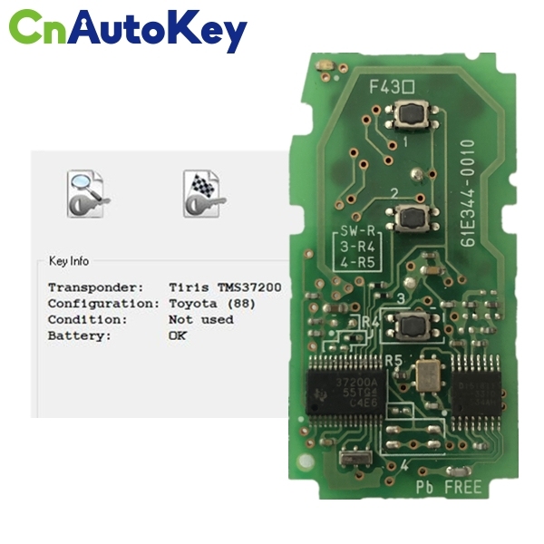 CN007125 ORIGINAL Smart Key for Toyota Corolla 3Buttons Model BT2EW 61E344-0010