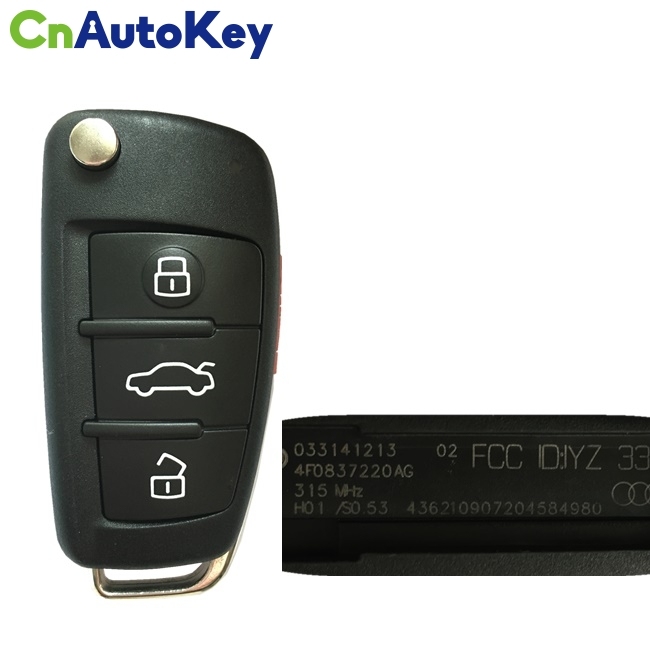 CN008022 For Audi Q7 Smart Key 3+1 Button 315MHz 8E 4F0 837 220 AG