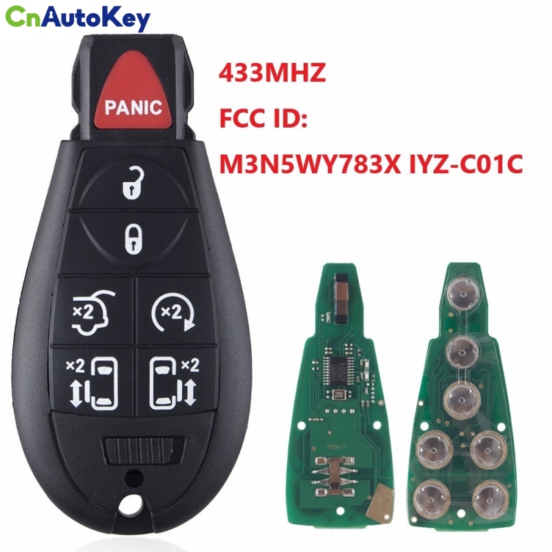 CN015010  6+1 Buttons Car Remote Control Key M3N5WY783X IYZ-C01C Fob 433Mhz For Dodge Caravan Chrysler Town & Country Jeep